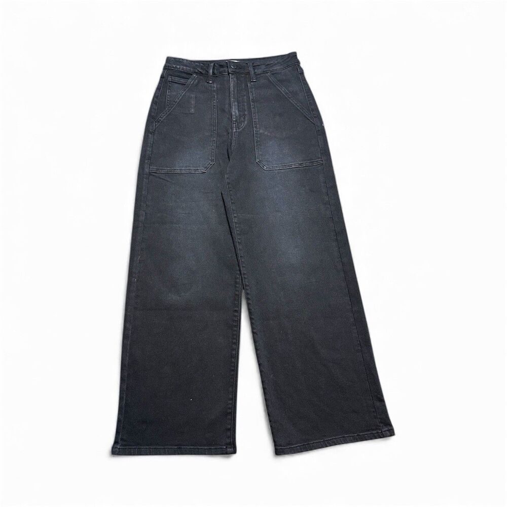 Y2K Barrel Jeans Women’s 29/8 High Rise Utility Soft Grunge Ballon Leg Denim